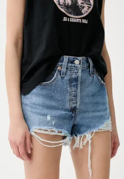 Levi's pantaloni scurti din denim 56327.0081-MedIndigoW imagine