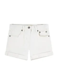 Levi's pantaloni scurti din denim pentru copii culoarea alb, neted, talie reglabila imagine
