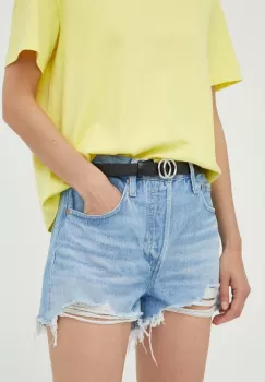 Levi's pantaloni scurti jeans 501 femei, neted, high waist imagine