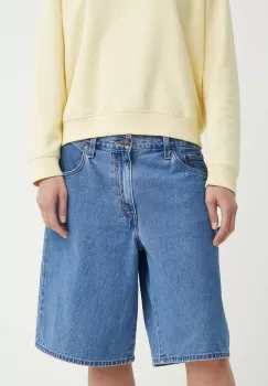 Levi's pantaloni scurti jeans BAGGY DAD femei, neted, high waist, 000MJ imagine