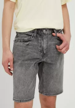 Levi's pantaloni scurti jeans barbati, culoarea gri imagine
