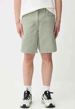 Levi's pantaloni scurti jeans culoarea gri imagine