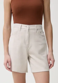 Levi's pantaloni scurti jeans HIGH BAGGY SHORT femei, culoarea bej, neted, high waist, A9311 imagine
