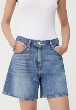 Levi's pantaloni scurti jeans HIGH BAGGY SHORT femei, neted, high waist, A9311 imagine