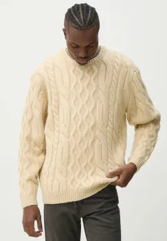 Levi's pulover din amestec de lana barbati, culoarea bej, calduros, A0708 imagine