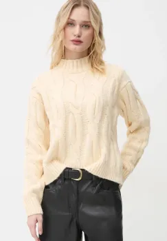 Levi's pulover din amestec de lana femei, culoarea galben, calduros, cu turtleneck, A8507 imagine