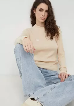 Levi's pulover femei, culoarea bej imagine