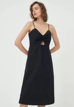 Levi's rochie din bumbac culoarea negru, mini, evazati imagine