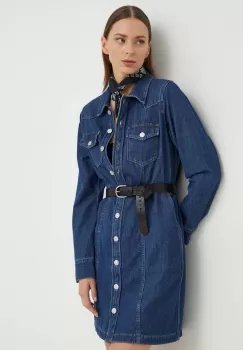 Levi's rochie jeans culoarea albastru marin, mini, drept imagine