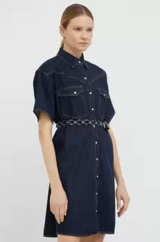 Levi's rochie jeans culoarea albastru marin, mini, oversize imagine