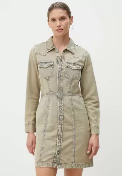 Levi's rochie jeans culoarea bej, mini, drept imagine