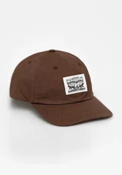 Levi's sapca de baseball din bumbac culoarea maro, cu imprimeu, 000A9-0010 imagine