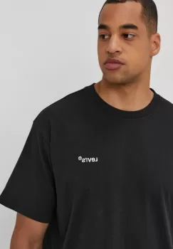 Levi's Tricou barbati, culoarea negru, material neted imagine