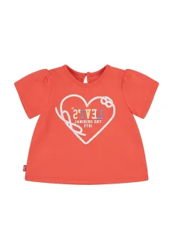 Levi's tricou bebe HEART SS PUFF SLEEVE SLV TEE culoarea rosu, 1EM402 imagine