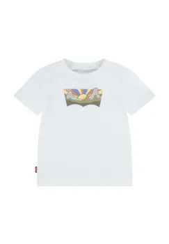 Levi's tricou bebe SEASONAL BATWING TEE culoarea alb, cu imprimeu, 6EM336 imagine