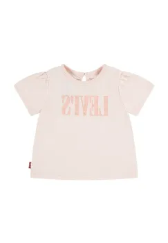 Levi's tricou bebe SS SMOCKED SLV TEE culoarea roz, 1EM183 imagine