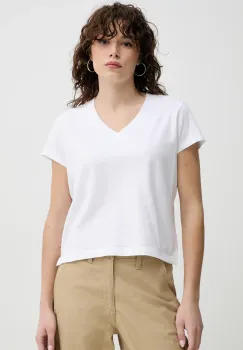 Levi's tricou BOXY VNECK TEE femei, culoarea alb, A8774 imagine