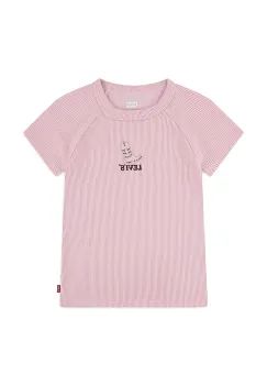 Levi's tricou copii COLOR BLOCK RAGLAN TOP culoarea roz, 4EN517 imagine