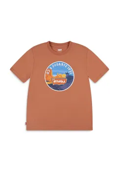 Levi's tricou copii DESERT TRAIL TEE culoarea portocaliu, cu imprimeu, 9EN993 imagine