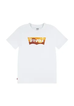 Levi's tricou copii GOLDEN GLOW BATWING TEE culoarea alb, cu imprimeu, 9EM295 imagine