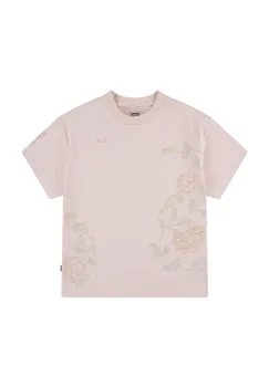 Levi's tricou copii OVERSIZE EMBROIDERY FLORAL culoarea roz, 3EM398 imagine