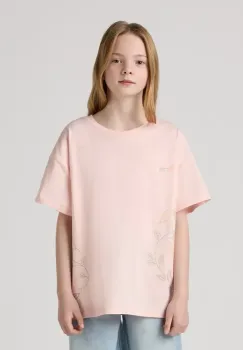 Levi's tricou copii OVERSIZE EMBROIDERY FLORAL culoarea roz, 4EM398 imagine