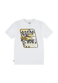 Levi's tricou copii RACE TO THE FINISH TEE culoarea alb, cu imprimeu, 9EN609 imagine