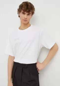 Levi's tricou din bumbac barbati, culoarea alb, cu imprimeu imagine