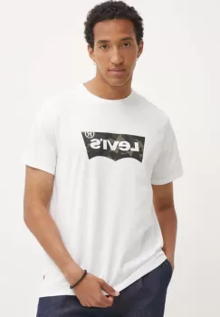 Levi's tricou din bumbac barbati, culoarea alb, cu imprimeu, 22489 imagine