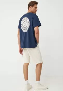 Levi's tricou din bumbac barbati, culoarea albastru marin, cu imprimeu imagine