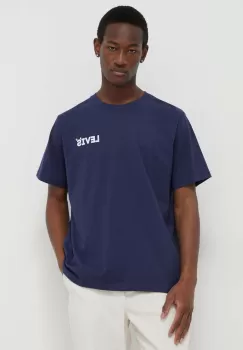 Levi's tricou din bumbac barbati, culoarea albastru marin, cu imprimeu imagine