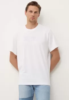 Levi's tricou din bumbac barbati, culoarea bej, cu imprimeu imagine