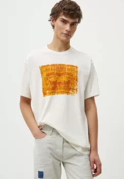 Levi's tricou din bumbac barbati, culoarea gri, cu imprimeu, 87373 imagine