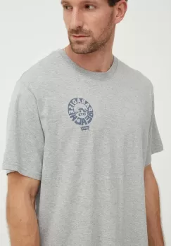 Levi's tricou din bumbac barbati, culoarea gri, cu imprimeu imagine