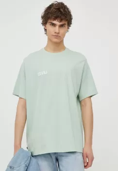 Levi's tricou din bumbac barbati, culoarea verde, cu imprimeu imagine