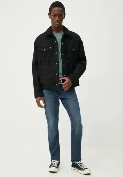 Levi's tricou din bumbac barbati, culoarea verde, cu imprimeu imagine