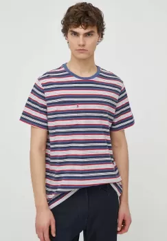 Levi's tricou din bumbac barbati, culoarea violet, cu imprimeu imagine