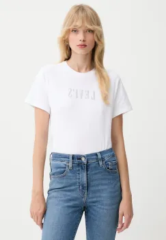 Levi's tricou din bumbac culoarea alb, A2226 imagine