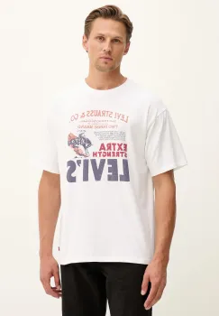 Levi's tricou din bumbac culoarea alb, cu imprimeu, 87373 imagine