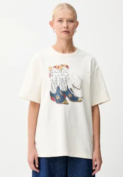 Levi's tricou din bumbac culoarea bej, 001MX imagine