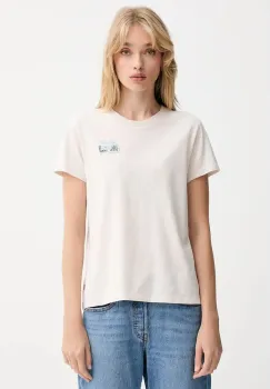 Levi's tricou din bumbac culoarea bej, 17369 imagine