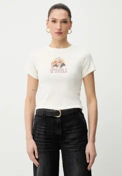 Levi's tricou din bumbac culoarea bej, A8798 imagine