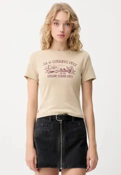Levi's tricou din bumbac culoarea bej, A8798 imagine