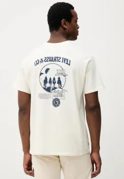 Levi's tricou din bumbac culoarea bej, cu imprimeu, 87373 imagine