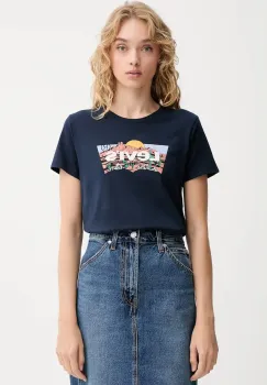 Levi's tricou din bumbac culoarea bleumarin, 17369 imagine