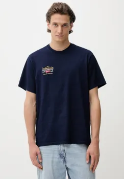 Levi's tricou din bumbac culoarea bleumarin, cu imprimeu, 16143 imagine