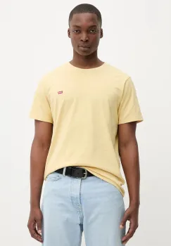 Levi's tricou din bumbac culoarea galben, uni, 56605 imagine