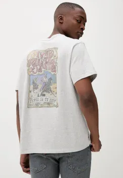 Levi's tricou din bumbac culoarea gri, cu imprimeu, 16143 imagine