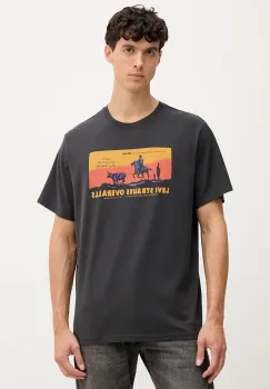 Levi's tricou din bumbac culoarea gri, cu imprimeu, 16143 imagine