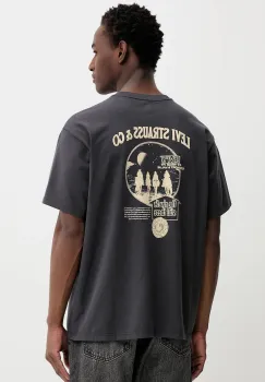 Levi's tricou din bumbac culoarea gri, cu imprimeu, 87373 imagine